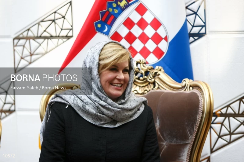 President Kolinda Grabar-Kitarović arrives in Tehran