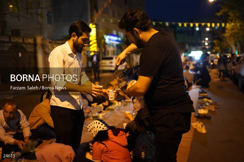 Iftar banquet ceremony in Tehran streets