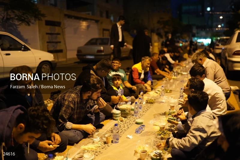 Iftar banquet ceremony in Tehran streets