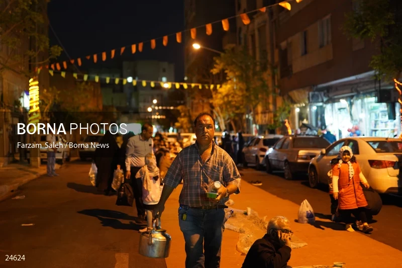 Iftar banquet ceremony in Tehran streets