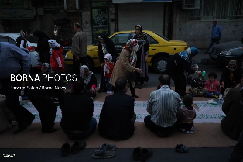Iftar banquet ceremony in Tehran streets