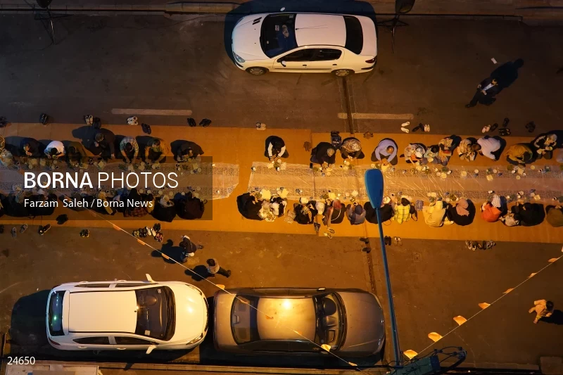Iftar banquet ceremony in Tehran streets