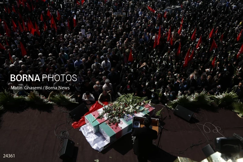 The funeral ceremony of Milad Heidari and Meghdad Mahghani Jafarabadi