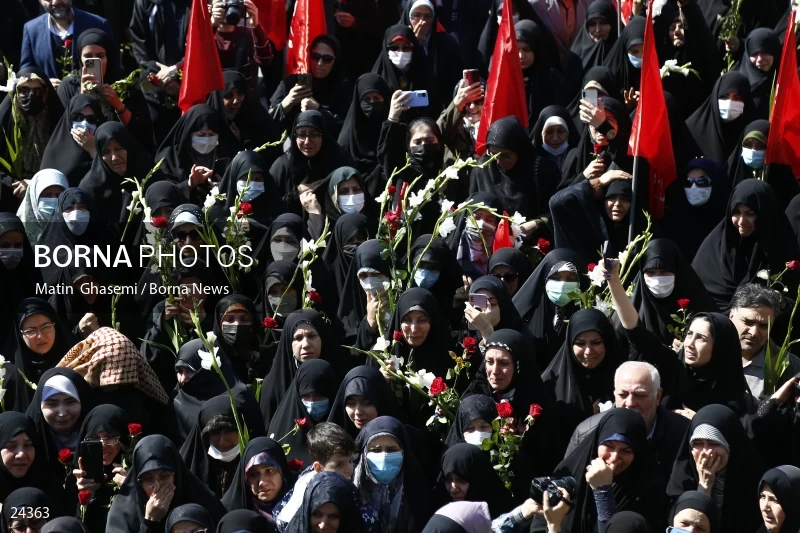 The funeral ceremony of Milad Heidari and Meghdad Mahghani Jafarabadi