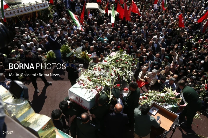 The funeral ceremony of Milad Heidari and Meghdad Mahghani Jafarabadi