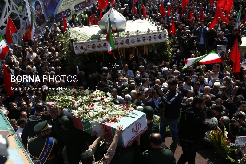 The funeral ceremony of Milad Heidari and Meghdad Mahghani Jafarabadi