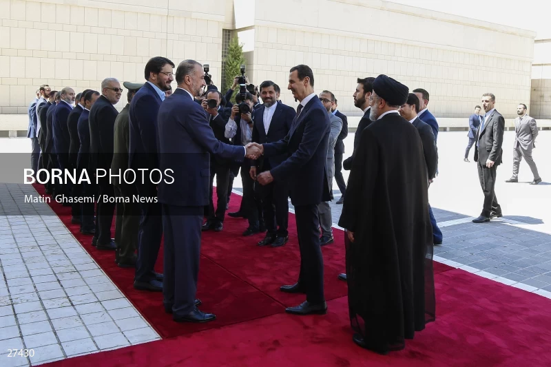 Bashar al-Assad's official welcome to the President of Iran Ebrahim Raisi