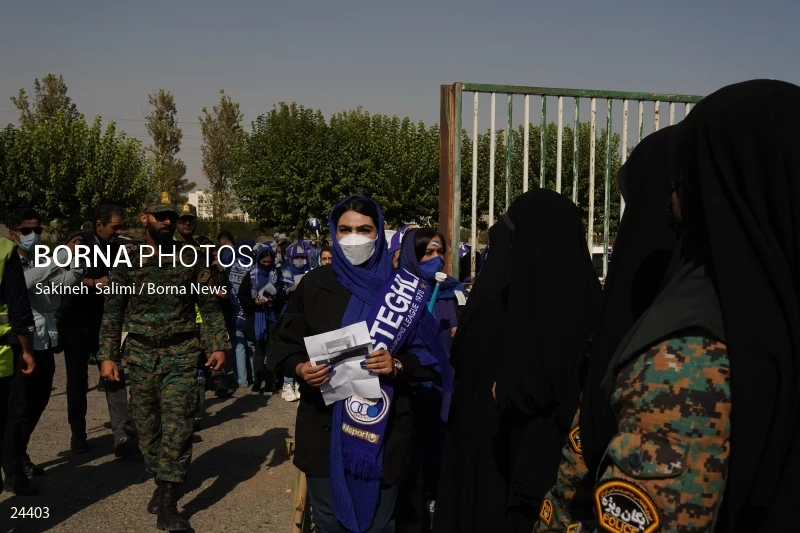 The first attendance of women in the stadium in a match of the Premier Football League of Iran