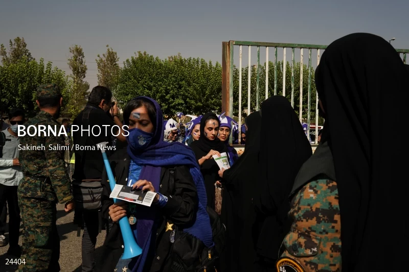 The first attendance of women in the stadium in a match of the Premier Football League of Iran