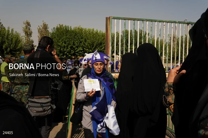 The first attendance of women in the stadium in a match of the Premier Football League of Iran