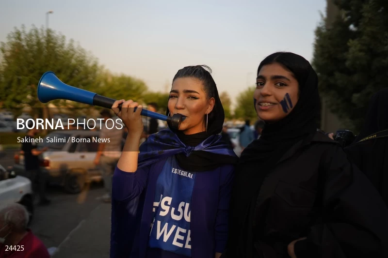 The first attendance of women in the stadium in a match of the Premier Football League of Iran