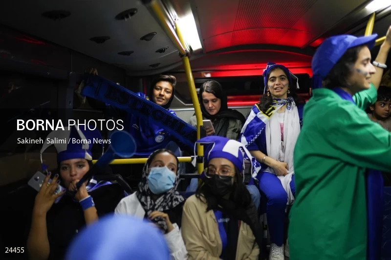 The first attendance of women in the stadium in a match of the Premier Football League of Iran