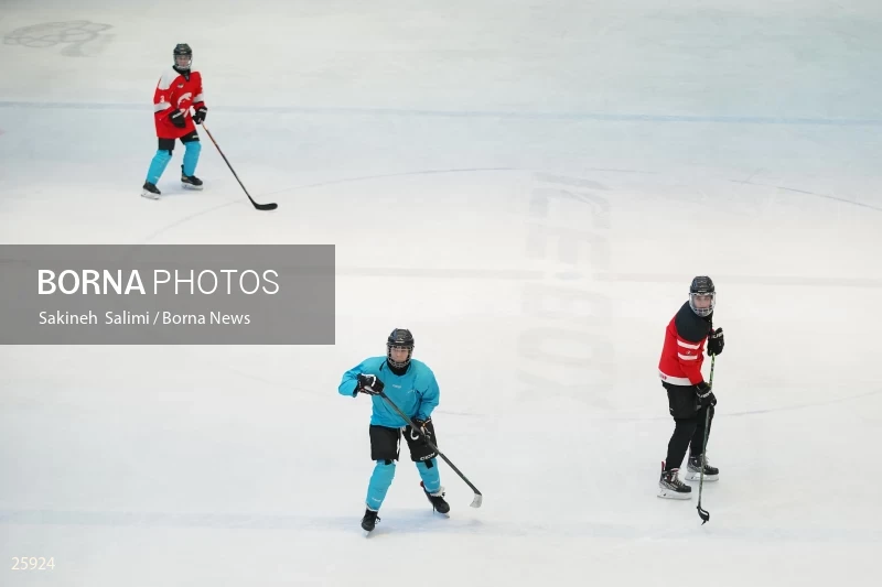 The training session of the Iranian women's national ice hockey team