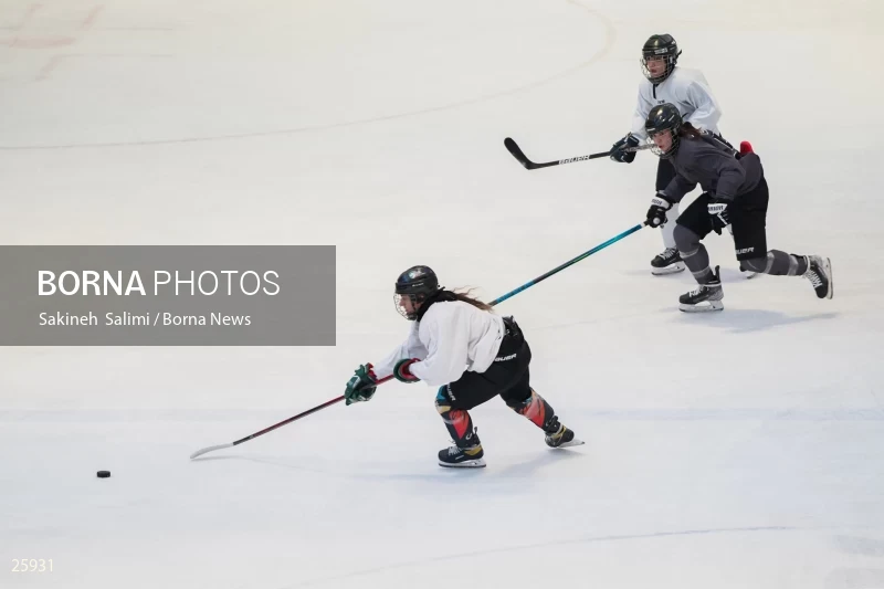 The training session of the Iranian women's national ice hockey team