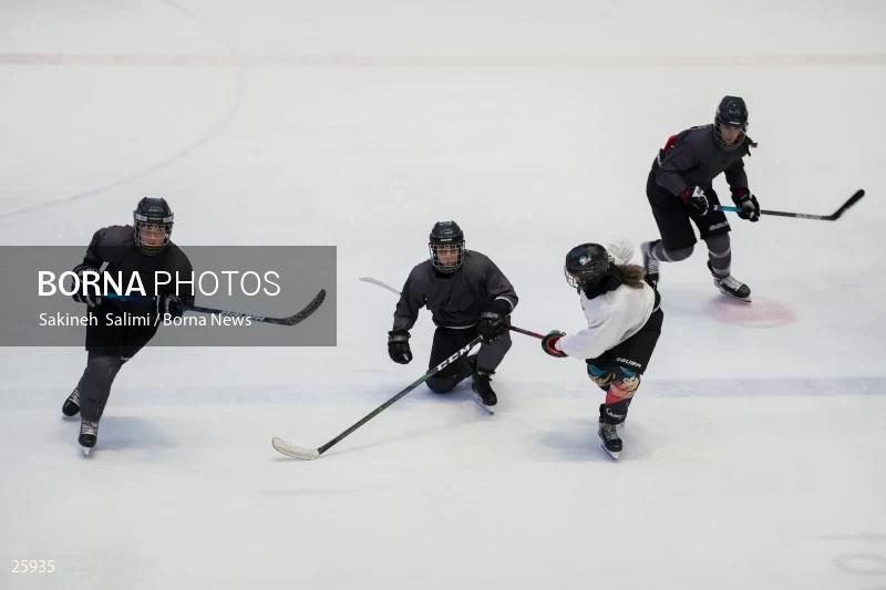 The training session of the Iranian women's national ice hockey team