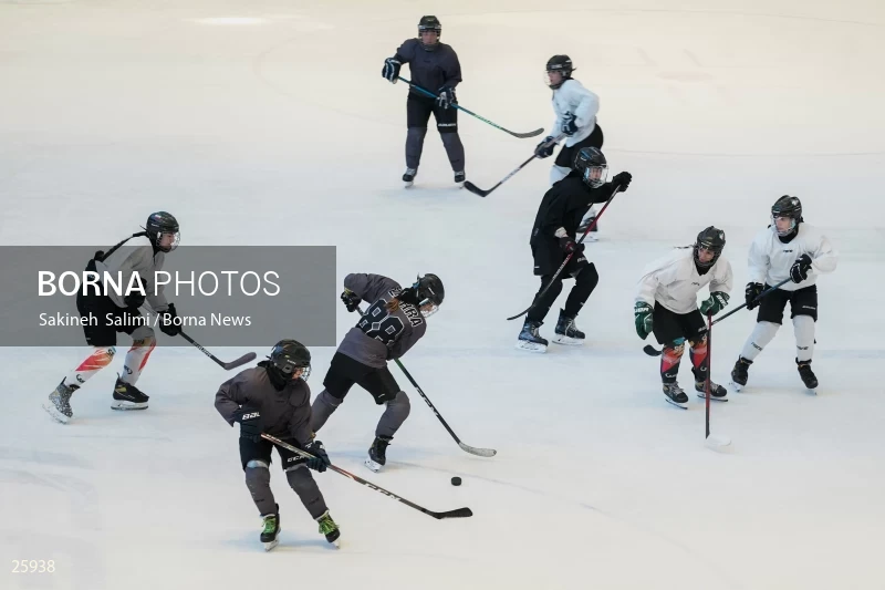 The training session of the Iranian women's national ice hockey team