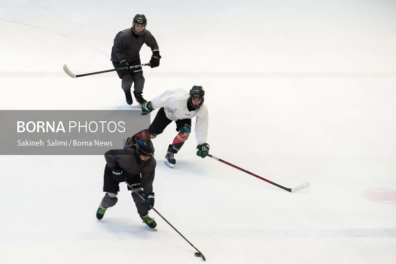 The training session of the Iranian women's national ice hockey team