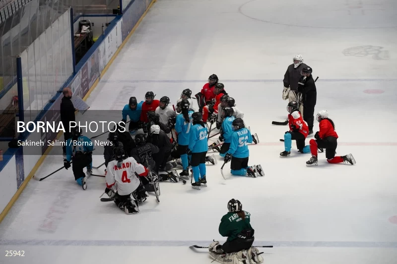 The training session of the Iranian women's national ice hockey team