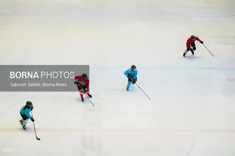 The training session of the Iranian women's national ice hockey team