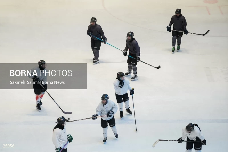 The training session of the Iranian women's national ice hockey team