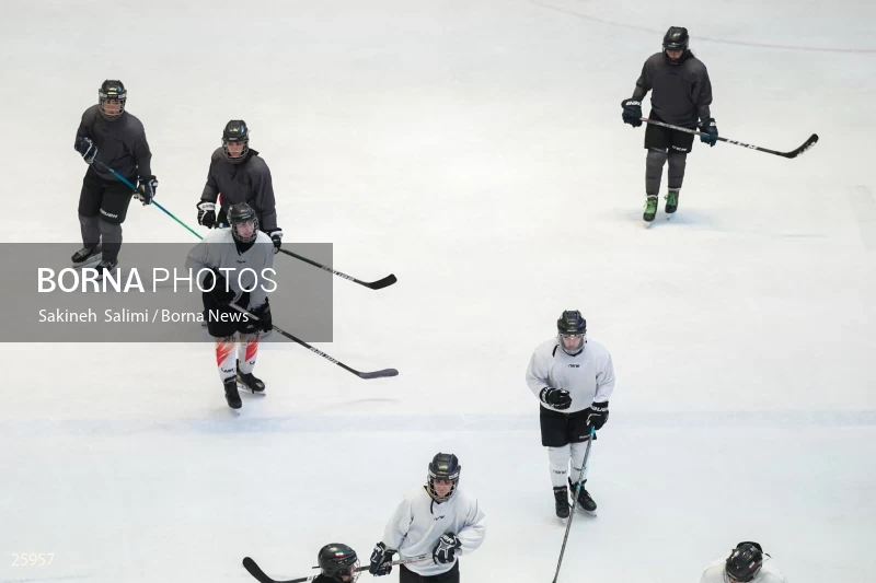 The training session of the Iranian women's national ice hockey team