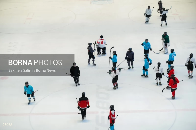 The training session of the Iranian women's national ice hockey team