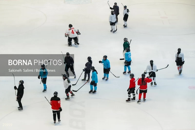 The training session of the Iranian women's national ice hockey team