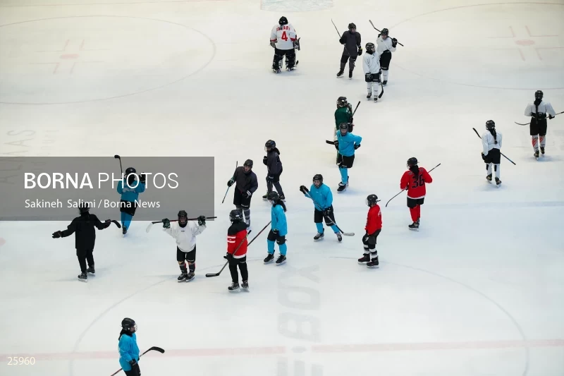 The training session of the Iranian women's national ice hockey team