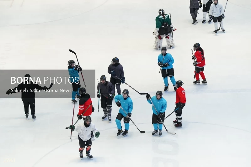 The training session of the Iranian women's national ice hockey team