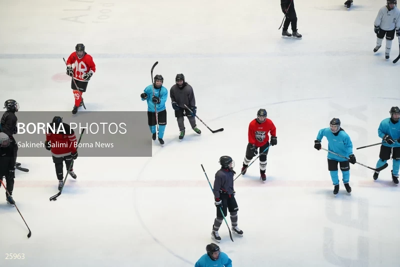 The training session of the Iranian women's national ice hockey team