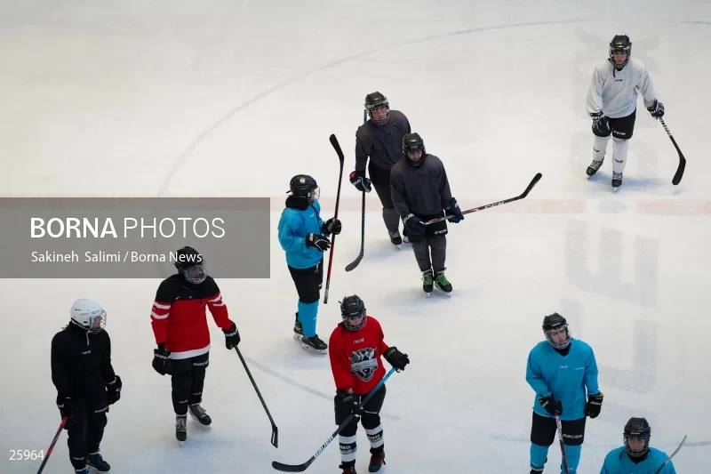 The training session of the Iranian women's national ice hockey team