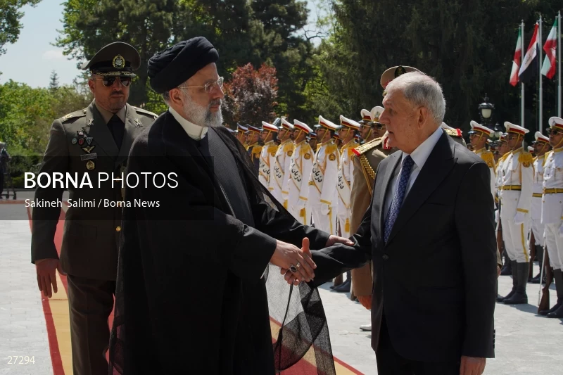 Ebrahim Raisi's official welcome to the President of Iraq