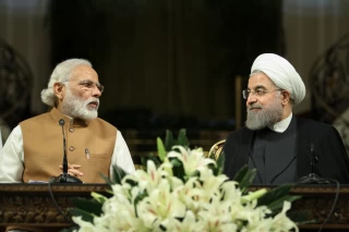 کنفرانس خبری مشترک نارندرا مودی و حسن روحانی