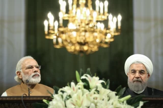 کنفرانس خبری مشترک نارندرا مودی و حسن روحانی