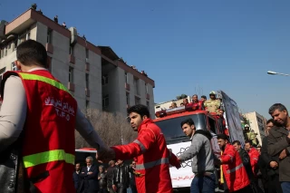 مراسم تشییع پیکر شهدای آتشنشانان پلاسکو در تهران