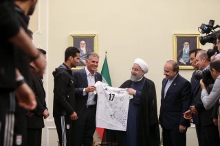 دیدار تیم ملی فوتبال ایران با رئیس جمهور حسن روحانی