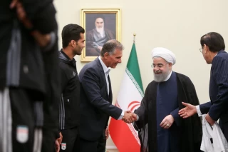 دیدار تیم ملی فوتبال ایران با رئیس جمهور حسن روحانی