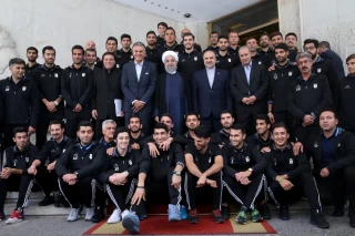 دیدار تیم ملی فوتبال ایران با رئیس جمهور حسن روحانی