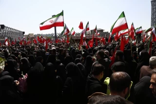 The funeral ceremony of Milad Heidari and Meghdad Mahghani Jafarabadi