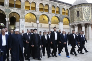 حضور رییس جمهور در مسجد اموی دمشق
