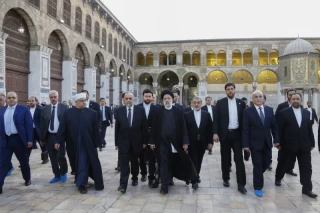 حضور رییس جمهور در مسجد اموی دمشق