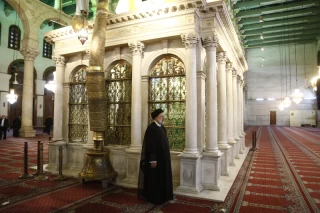 حضور رییس جمهور در مسجد اموی دمشق
