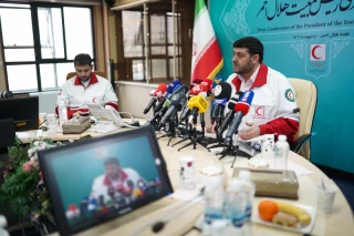 نشست خبری پیرحسین کولیوند رئیس جمعیت هلال احمر