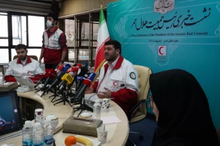 نشست خبری پیرحسین کولیوند رئیس جمعیت هلال احمر