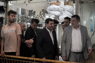 بازدید معاون اول رییس جمهور از بازار پاچنار تهران