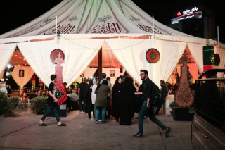 عزاداری در خیمه عاشورایی میدان هفت تیر تهران