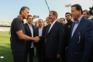حضور معاون اول رئیس جمهور در تمرین تیم ملی فوتبال